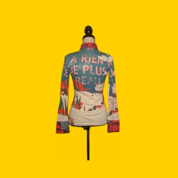 🟠 Custo Barcelona 🟠 unique button-down faux sweater top - Picture 2 of 7